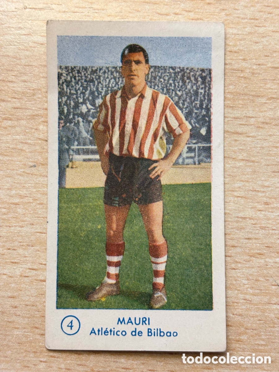 Fu&szlig;ball-Sticker: # 4 Mauri Atl&eacute;tico de Bilbao Gr&aacute;ficas Bachende liga 1957 1958 sin pegar Athletic Club