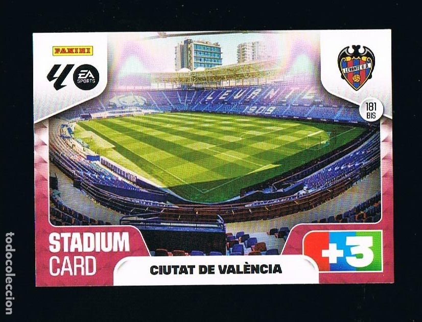 Cromos de Futebol: ADRENALYN XL 2025-26 CARD N&ordm; 181 BIS STADIUM CIUTAT DE VAL&Eacute;NCIA LEVANTE U.D
