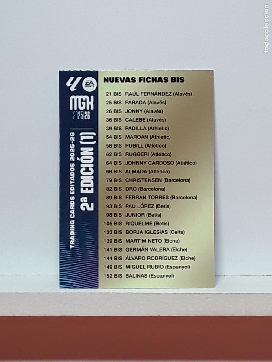 Cromos de F&uacute;tbol: MEGACRACKS 2025 2026 MGK 25 26 ALBUM PANINI LIGA N 2 1 EDICION SEGUNDA TRADING CARD INDICE