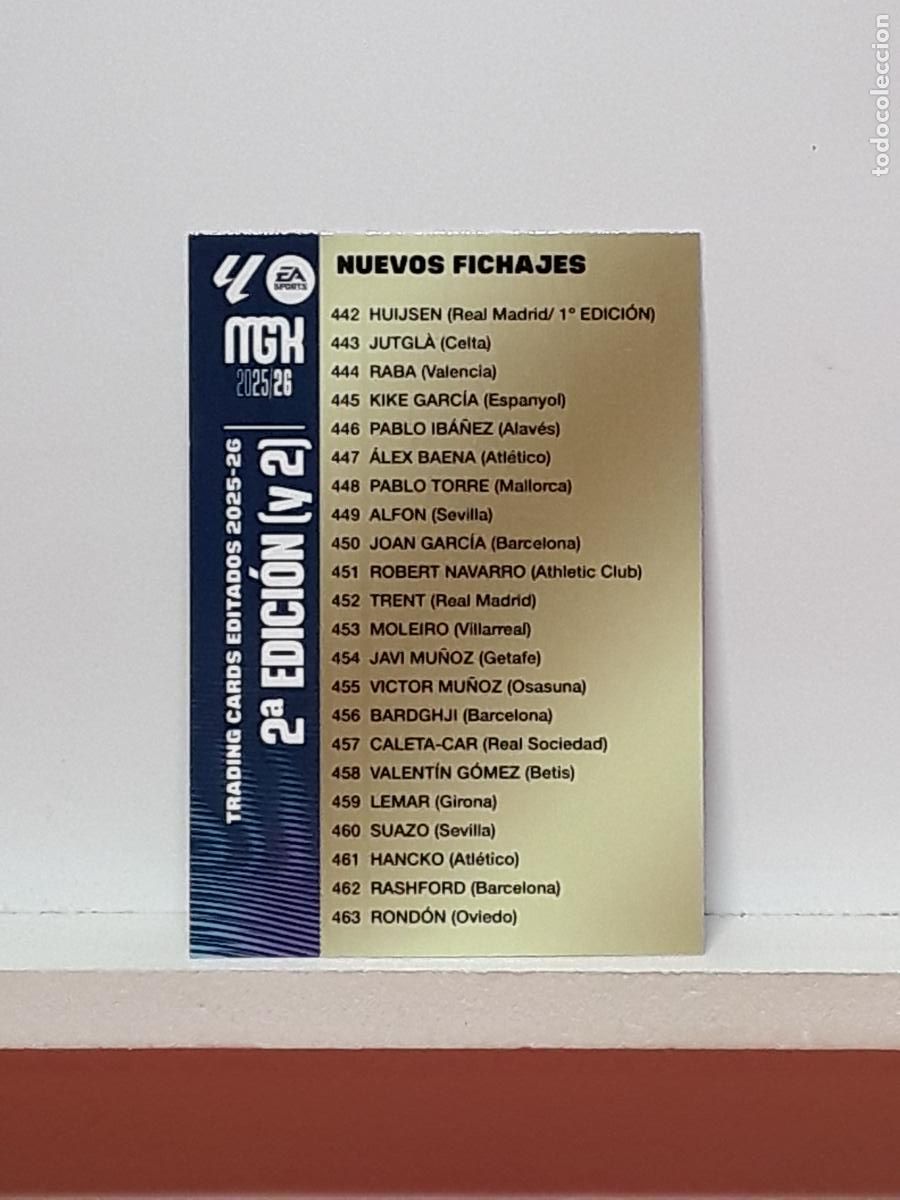 Cromos de F&uacute;tbol: MEGACRACKS 2025 2026 MGK 25 26 ALBUM PANINI LIGA N 2 2 EDICION SEGUNDA TRADING CARD INDICE