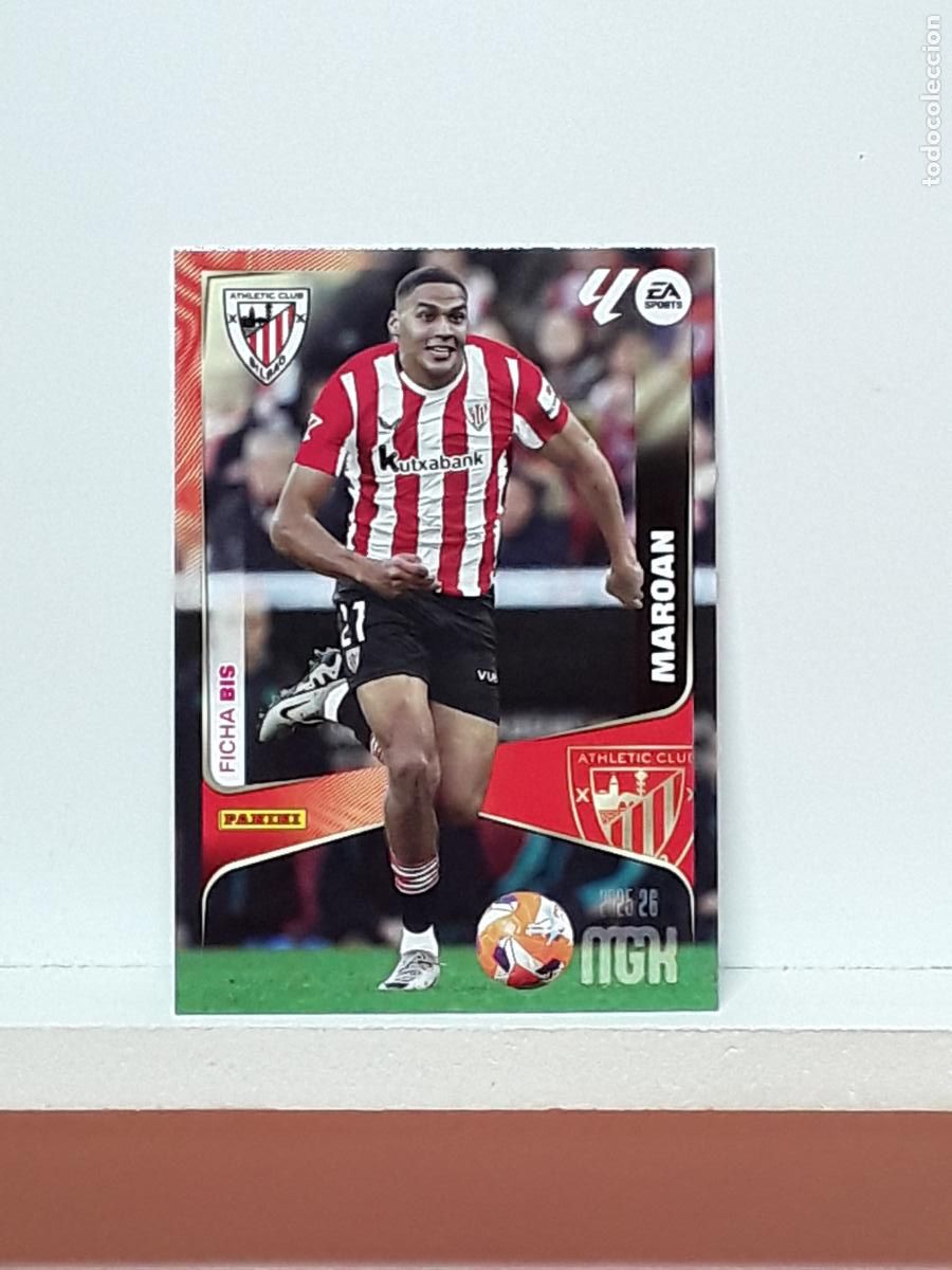 Cromos de F&uacute;tbol: MEGACRACKS 2025 2026 MGK 25 26 ALBUM PANINI LIGA N 54BIS 54 BIS ATHLETIC SEGUNDA MAROAN