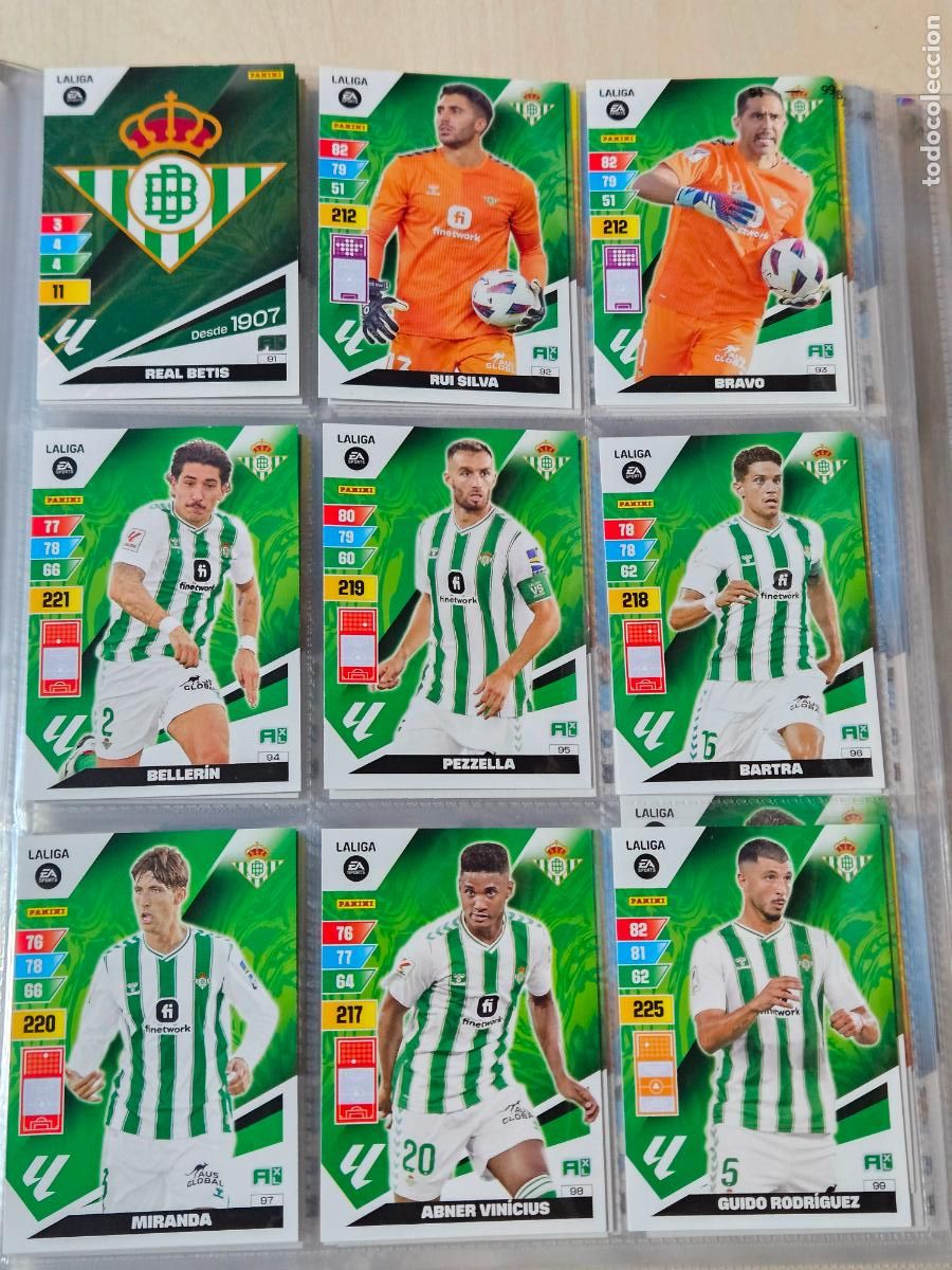 Cromos de Futebol: ADRENALYN 2023 2024 - REAL BETIS - EQUIPO EQUIPO COMPLETO - BASICOS - 18 FICHAS CROMOS - 23 24