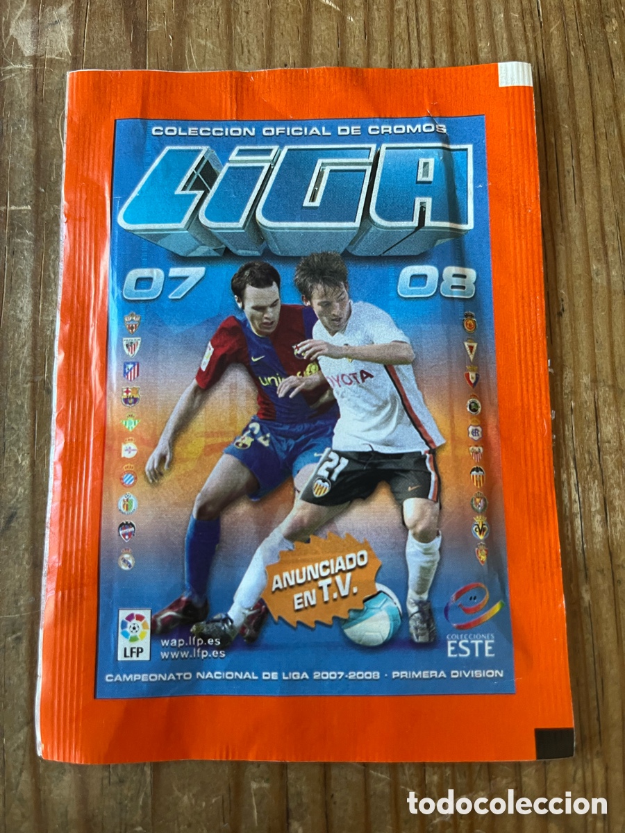 Cromos de F&uacute;tbol: R31414 SOBRE CROMOS SIN ABRIR PRECINTADOS ALBUM LIGA ESTE 07 08 2007 2008 LIONEL MESSI