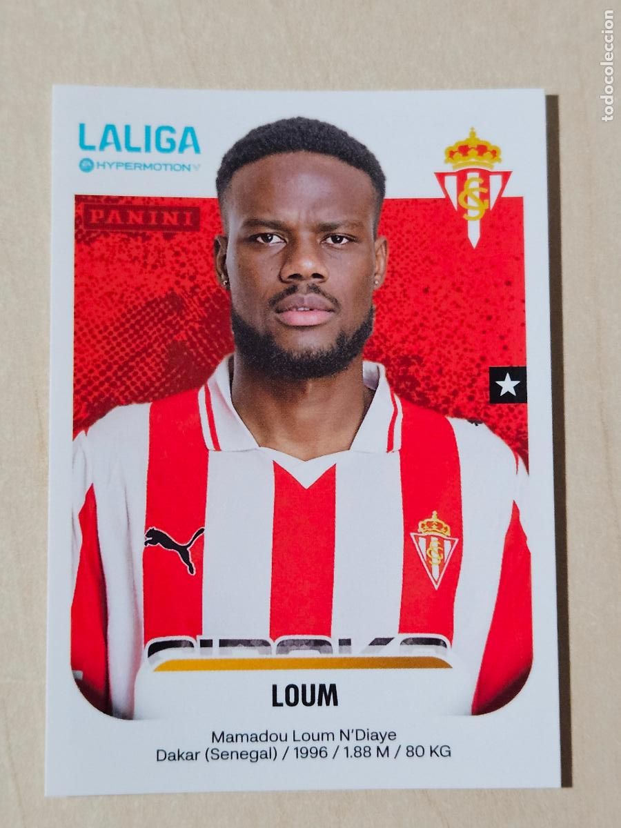 Cromos de F&uacute;tbol: N&ordm; 374 LOUM - SPORTING DE GIJON - CROMO - LIGA HYPERMOTION 2025 2026 SEGUNDA DIVISION 25 26