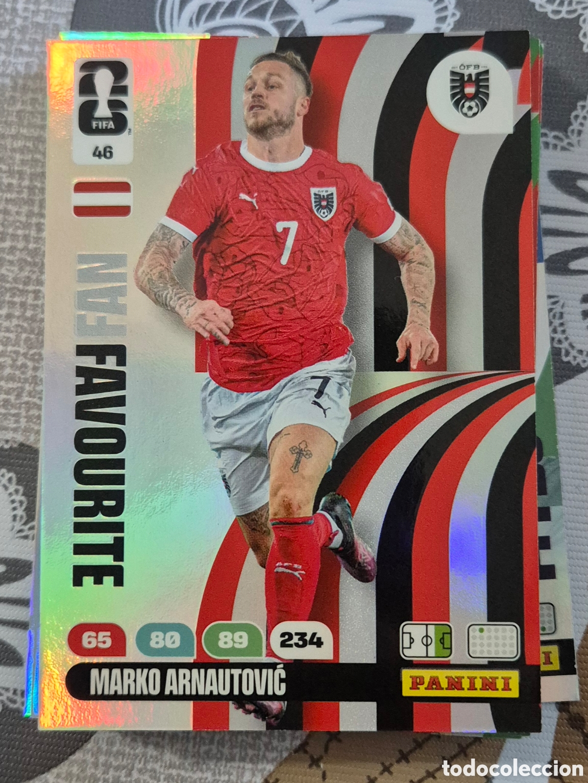 Cromos de F&uacute;tbol: 46 arnautovic fan favourite adrenalyn fifa world cup 2026