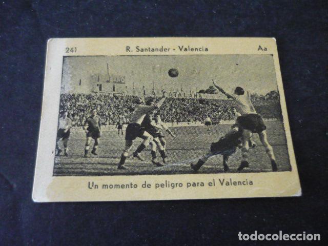 Cromos de F&uacute;tbol: ANTIGUO CROMO DE FUTBOL PARTIDO R. SANTANDER VALENCIA