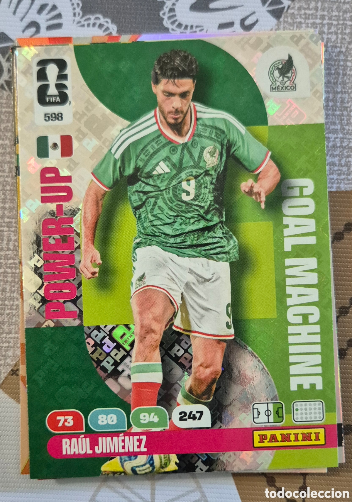 Cromos de F&uacute;tbol: 598 raul jimenez M&eacute;xico power up goal machine adrenalyn fifa world cup 2026