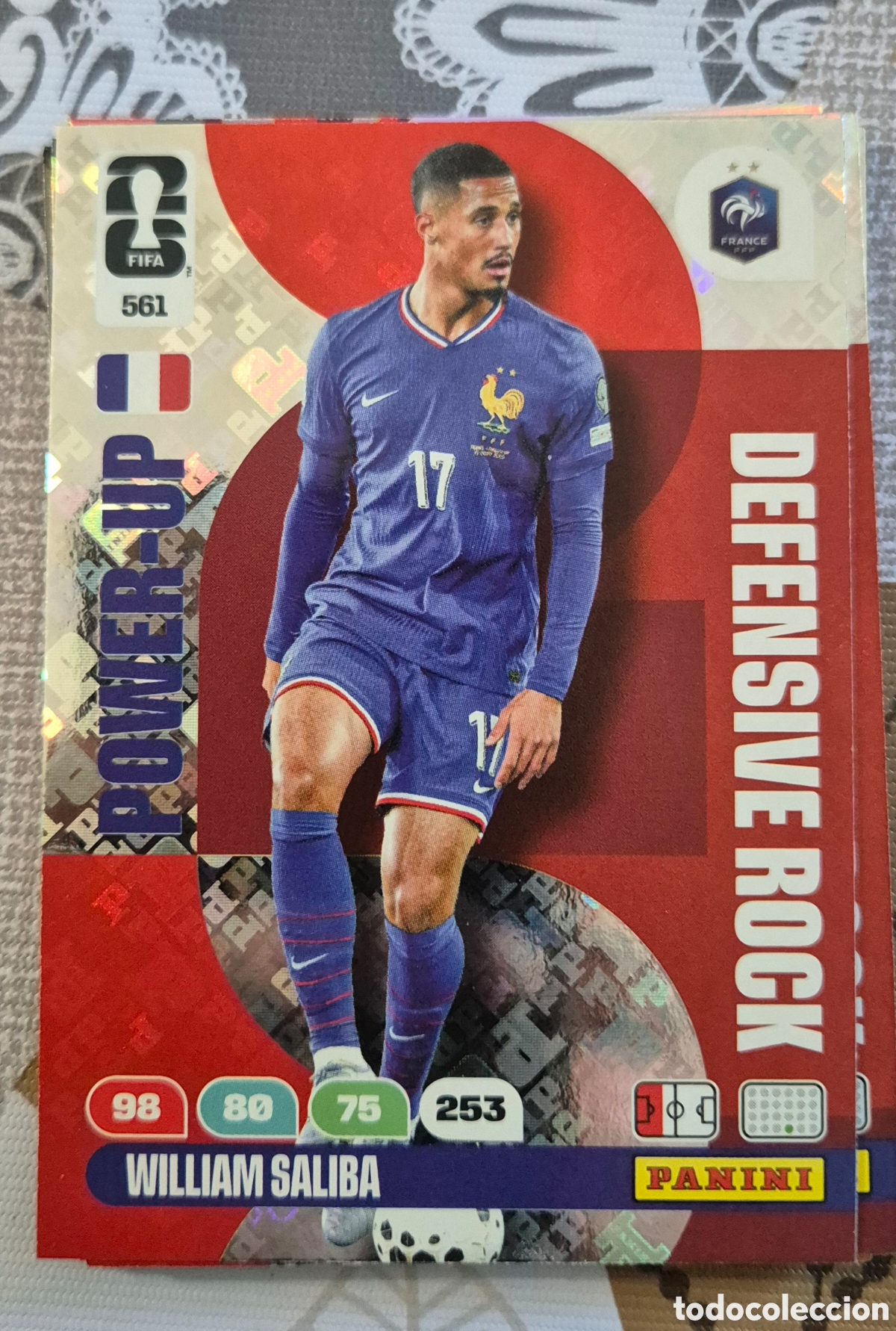 Cromos de F&uacute;tbol: 561 saliba Francia power up defensive rock adrenalyn fifa world cup 2026