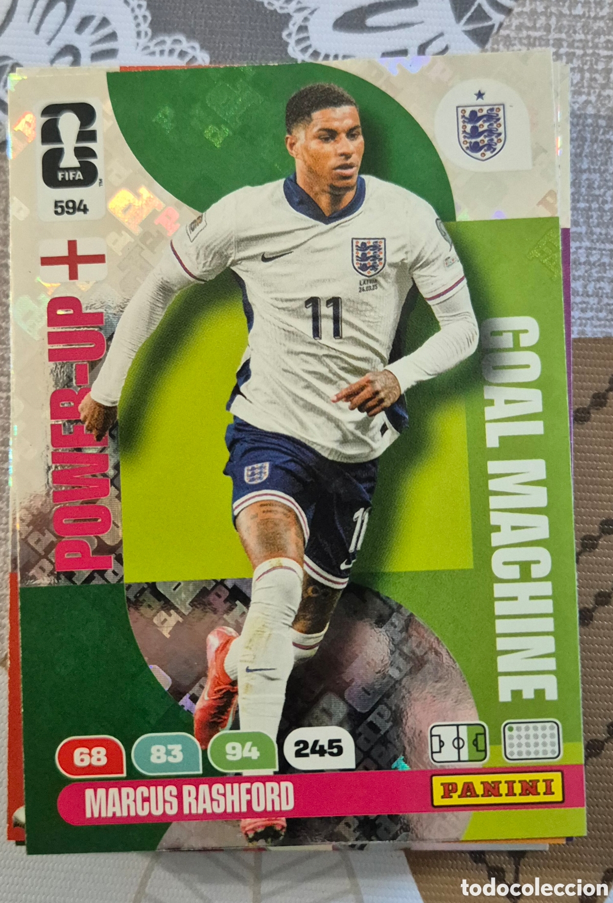 Cromos de F&uacute;tbol: 594 rashford Inglaterra power up goal machine adrenalyn fifa world cup 2026