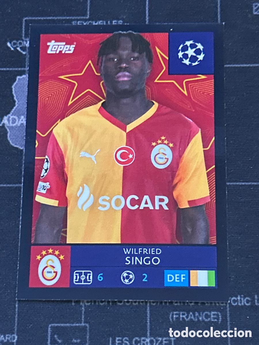 Cromos de F&uacute;tbol: 229 WILFRIED SINGO (GALATASARAY) PARALELA BLACK TOPPS CHAMPIONS LEAGUE STICKERS 2025 2026 25 26