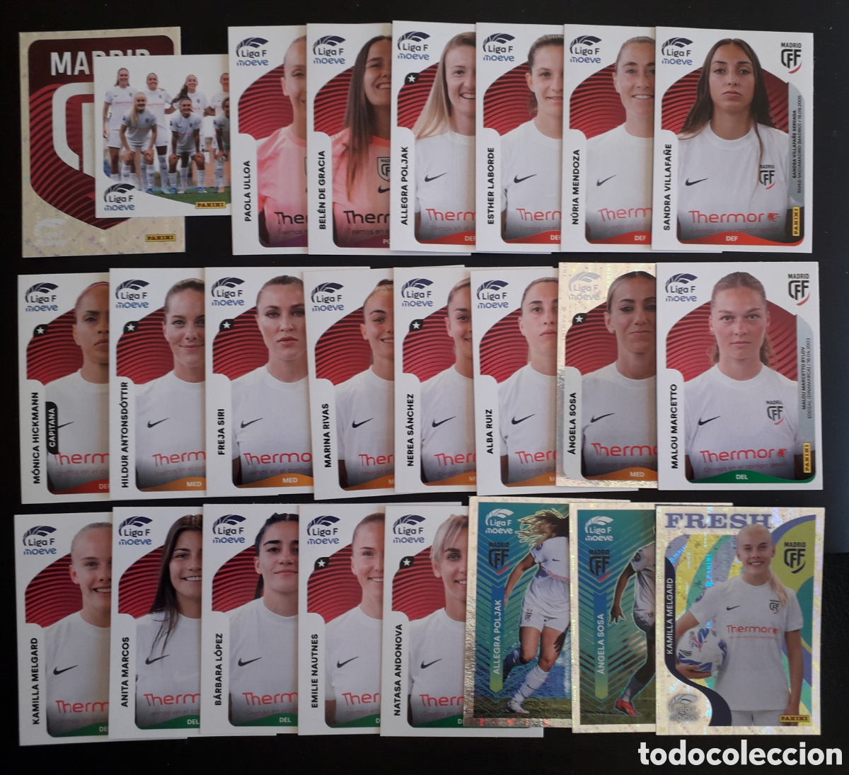 Cartes &agrave; collectionner de Football: 24 CROMOS CFF MADRID LIGA F FEMENINA 2025 2026 25 26 PANINI EQUIPO COMPLETO CON ESPECIALES