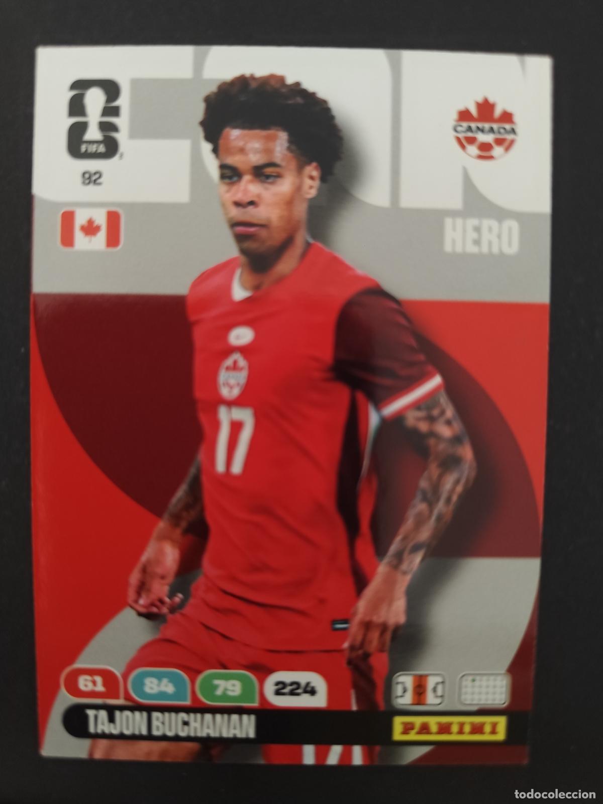 Figurine di Calcio: 92 TAJON BUCHANAN CANAD&Aacute; ADRENALYN MUNDIAL FIFA WORLD CUP 2026 PANINI