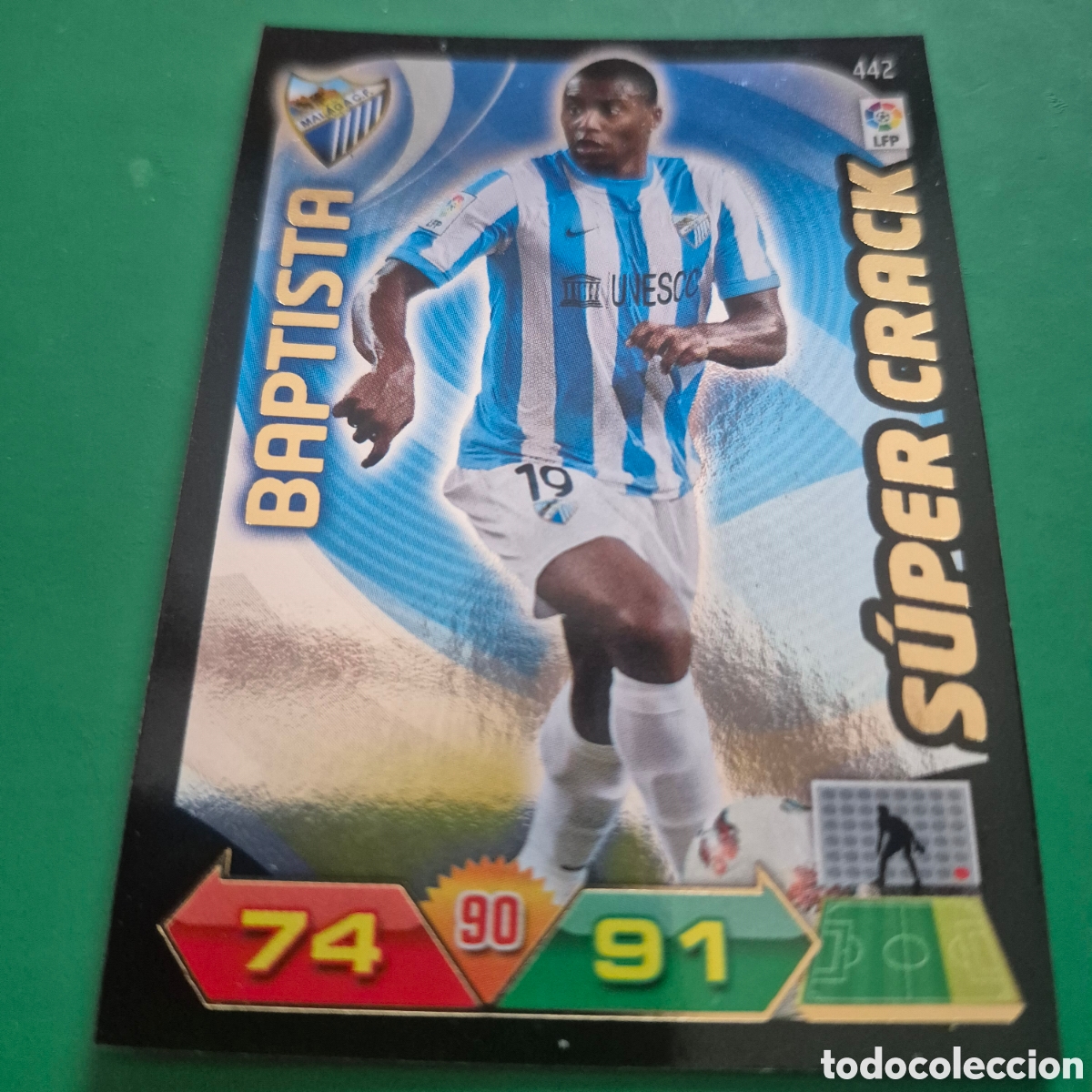 Fu&szlig;ball-Sticker: ADRENALYN XL 2011 2012 11 12 SUPER CRACK CARD N&ordm;442 442 BAPTISTA MALAGA SUPERCRACK