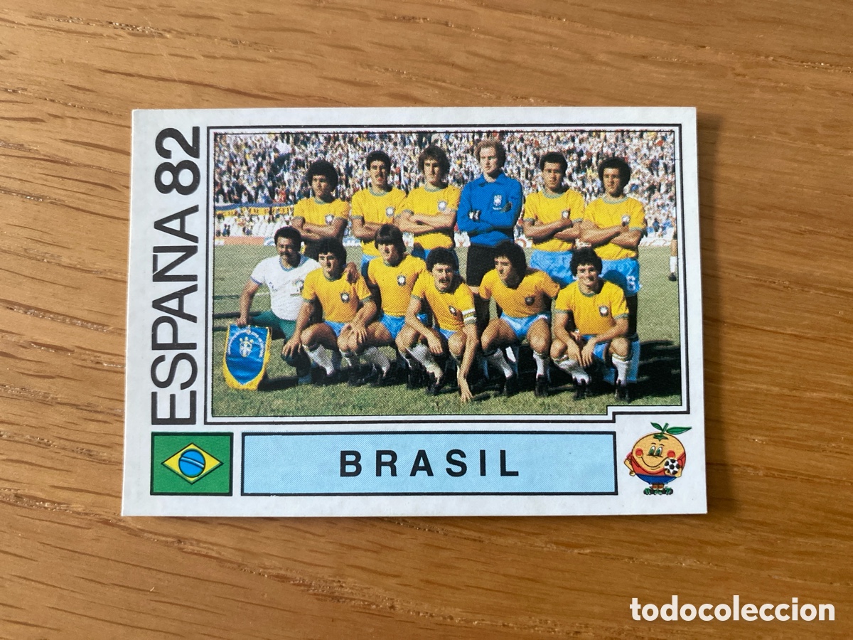 Cromos de F&uacute;tbol: Cromo panini mundial Espa&ntilde;a 82 n&uacute;mero 365 Brasil Team - Sticker album world cup Spain 1982
