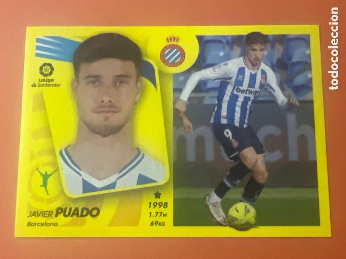 Fu&szlig;ball-Sticker: C3868. JAVIER PUADO - RCD ESPANYOL N&ordm; 18 LIGA ESTE 2021 2022 - 21 22