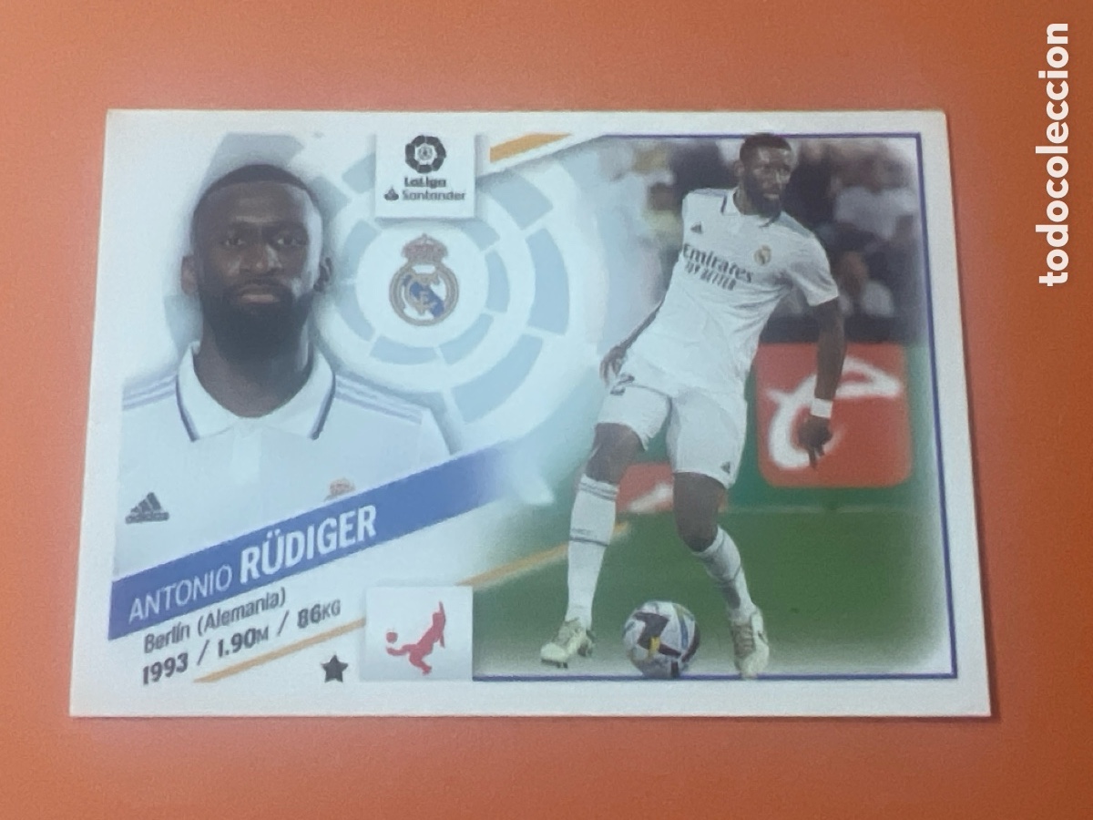 Cromos de F&uacute;tbol: C3875. RUDIGER. REAL MADRID C. F. N&ordm; 14 ULTIMOS FICHAJES LIGA ESTE 2022 / 2023
