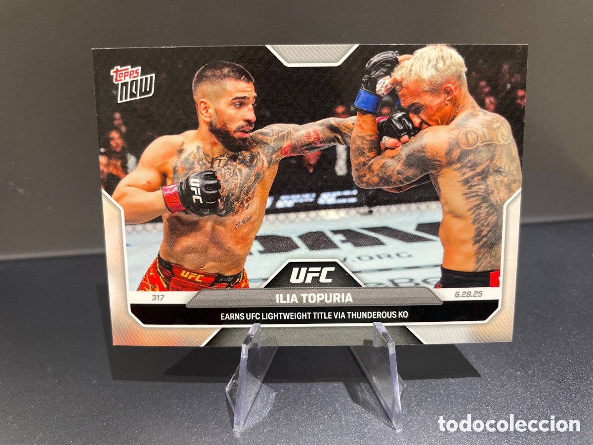 Cartes &agrave; collectionner de Football: Ilia Topuria 18 UFC 317 6.28.25 Topps Now Earns UFC Lightweight tittle Via Thunderous KO Oliveira