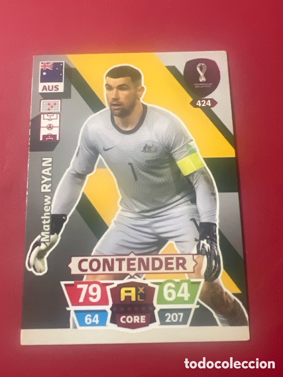 Cromos de F&uacute;tbol: C1355. Cromo N&deg; 424 Mathew Ryan - Australia - Contender - Adrenalyn XL Qatar 2022 - Panini