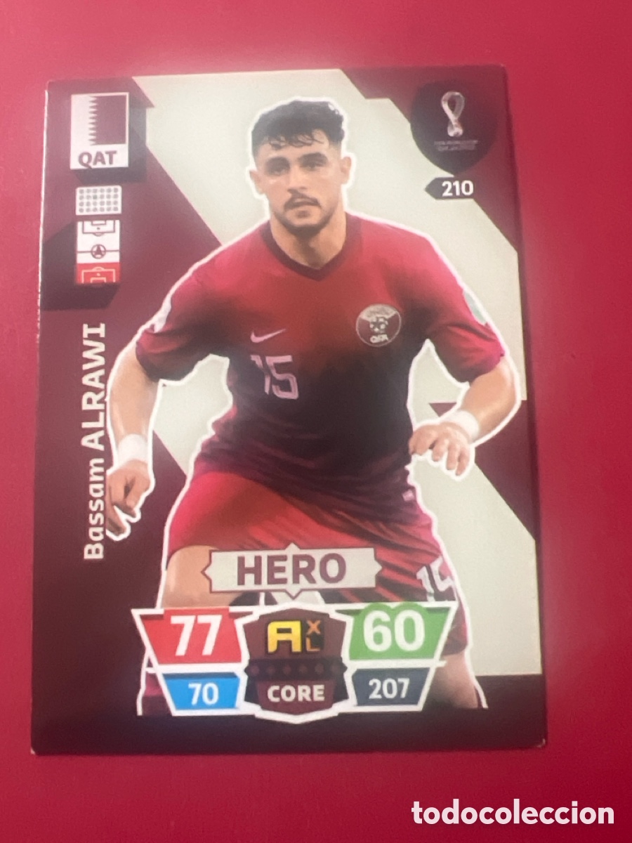Cromos de F&uacute;tbol: C1366. 210 Bassam Alrawi, Hero, Panini Adrenalyn XL Mundial World Cup Catar Qatar 2022