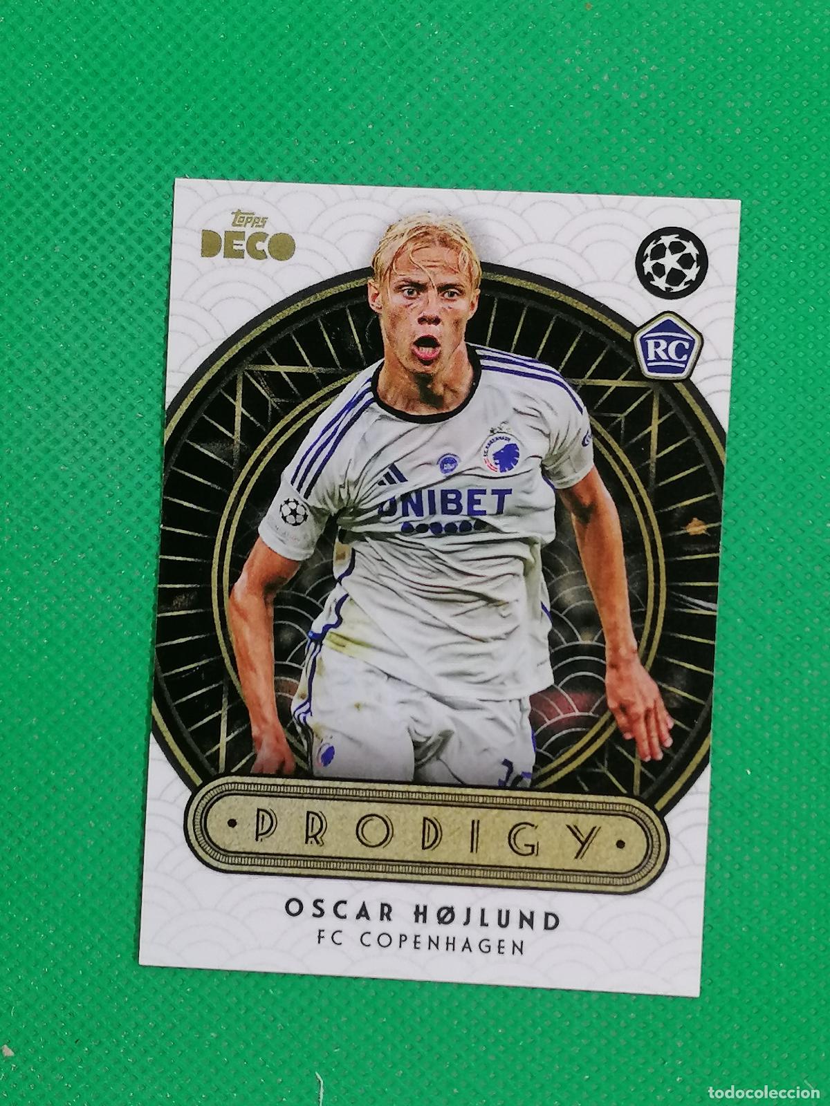Fu&szlig;ball-Sticker: OSCAR HOJLUND COPENHAGEN ROOKIE PRODIGY ⚽ TOPPS DECO UCC 2023 2024 23 24 ⚽