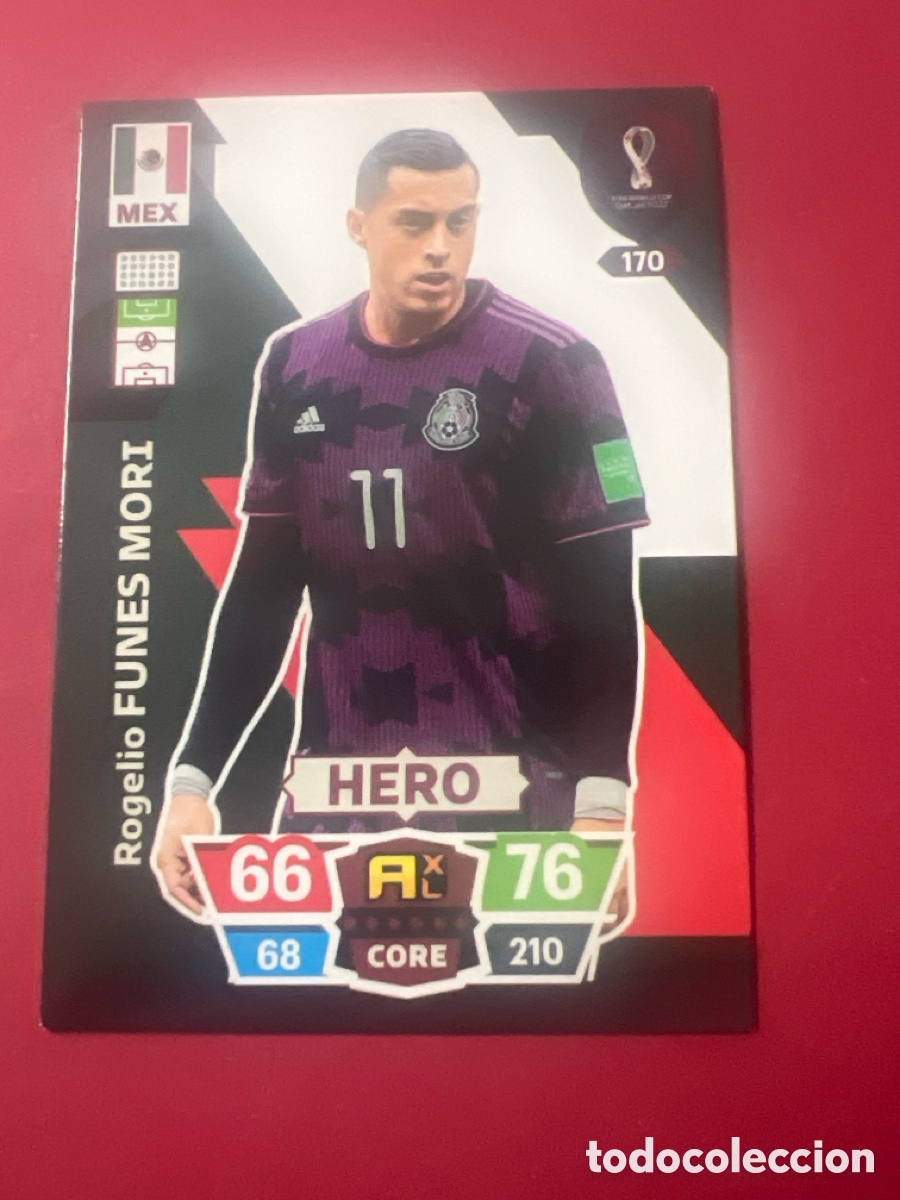 Cromos de f&uacute;tbol: C1432. 170 Rogelio Funes Mori, M&eacute;xico, Hero, Panini Adrenalyn XL Mundial World Cup Catar Qatar 2022
