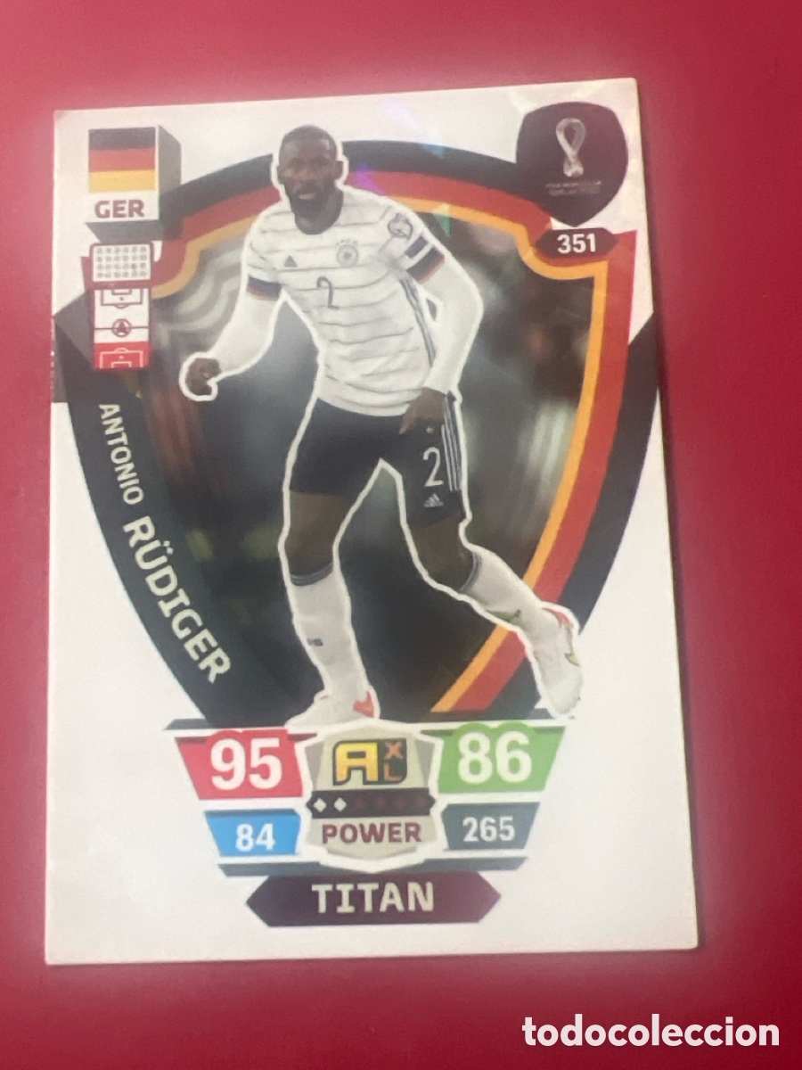 Cromos de F&uacute;tbol: C1451. N&deg; 351 Rudiger - Alemania - Titan - Adrenalyn XL Qatar 2022 - Panini