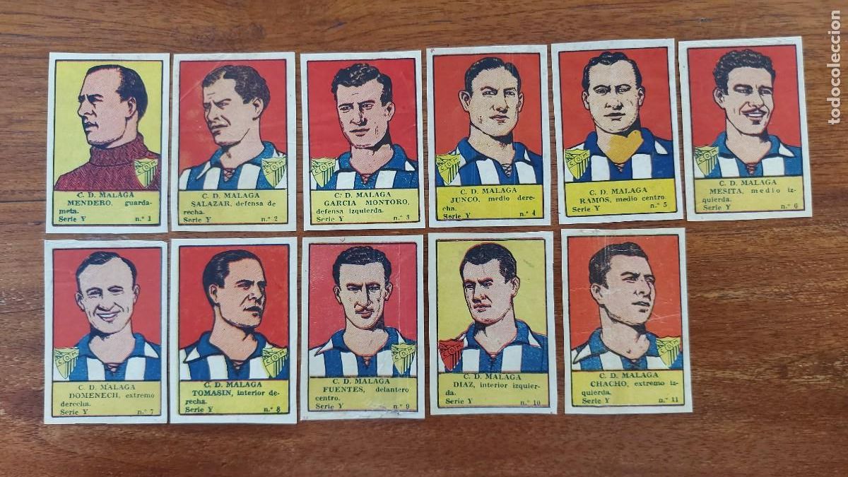 Figurine di Calcio: C.D. MALAGA - SERIE Y COMPLETA 11 CROMOS DEPORTES E INSTRUCCION EDITORIAL VALENCIANA CASI IMPOSIBLE