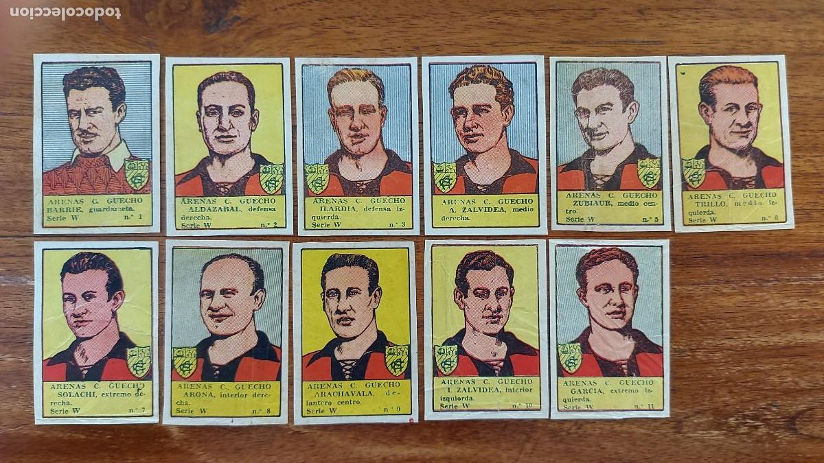 Fu&szlig;ball-Sticker: ARENAS C. GUECHO GETXO - SERIE W COMPLETA 11 CROMOS DEPORTES E INSTRUCCION EDITORIAL VALENCIANA