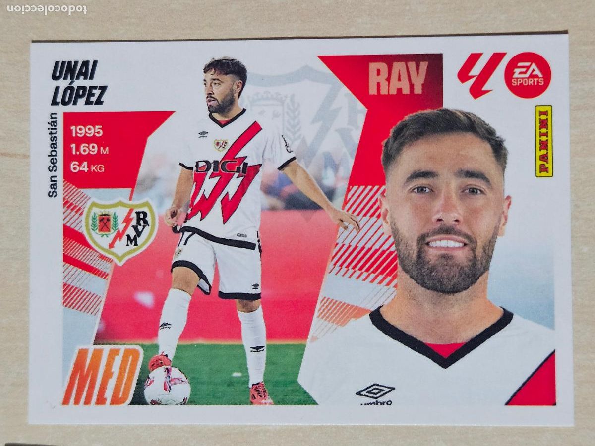 Cromos de F&uacute;tbol: CROMO N&ordm; 16 UNAI LOPEZ - RAYO VALLECANO - EDICIONES ESTE 2025-26 - 25/26 (NUEVO)