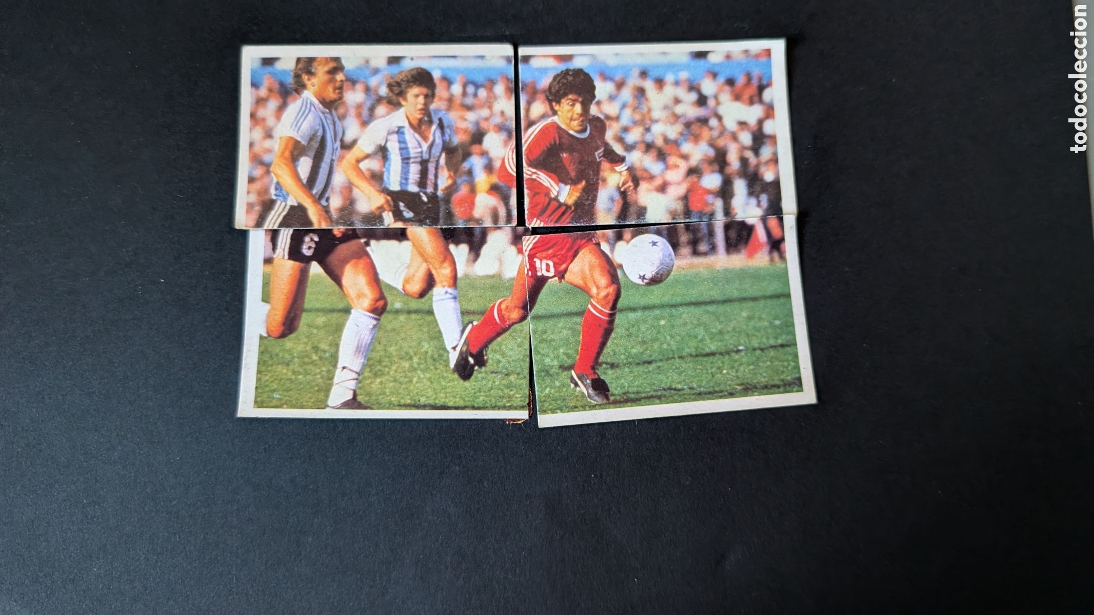 Fu&szlig;ball-Sticker: LOTE 4 CROMOS MARADONA FUTBOL EN ACCION LIGA ESTE 1980/81 80 81 DESPEGADO