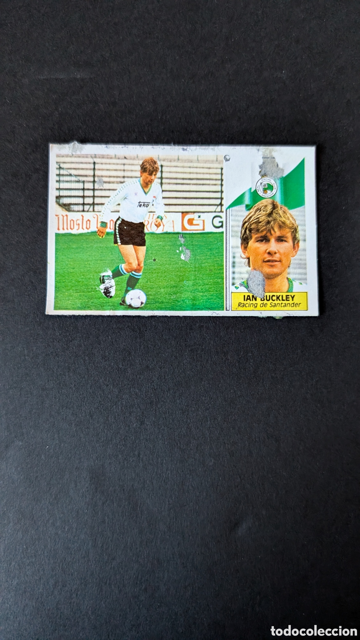 Fu&szlig;ball-Sticker: IAN BUCKLEY RACING SANTANDER FICHAJE 20 LIGA ESTE 1986/87 86 87 DESPEGADO