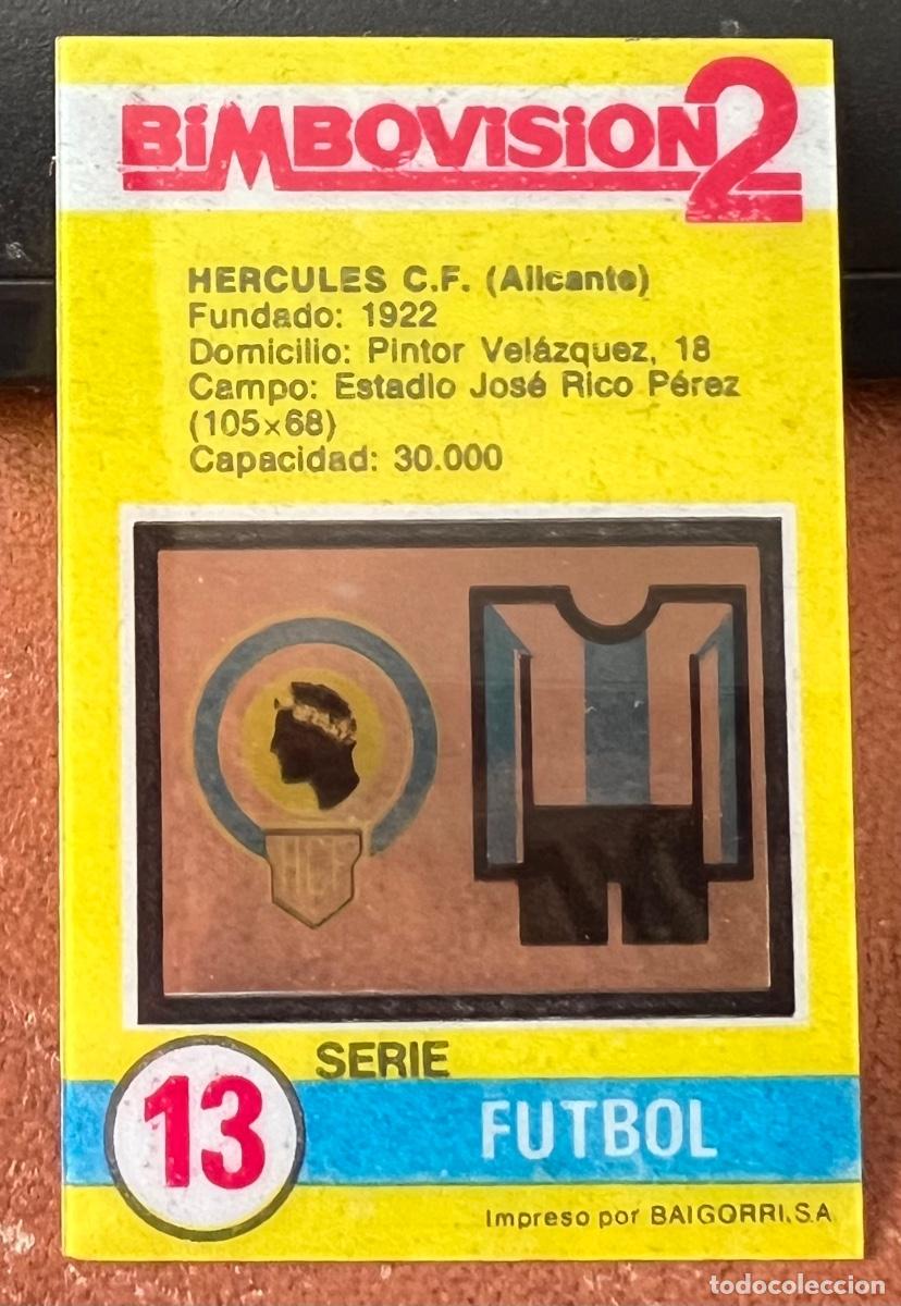 Cromos de f&uacute;tbol: Cromo Bimbo - Bimbovision 2 - H&eacute;rcules de Alicante (Serie Futbol N&deg; 13)
