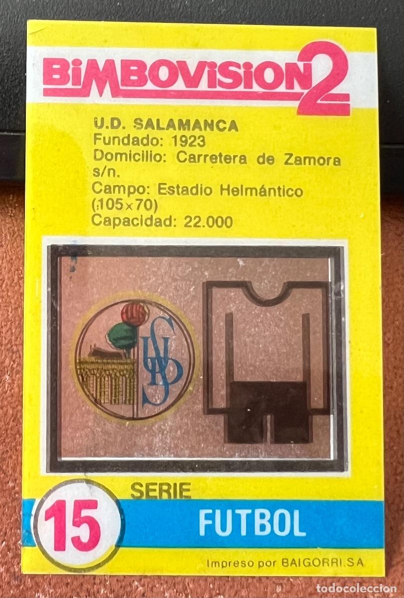 Cromos de f&uacute;tbol: Cromo Bimbo - Bimbovision 2 - Uni&oacute;n Deportiva Salamanca (Serie Futbol N&deg; 15)