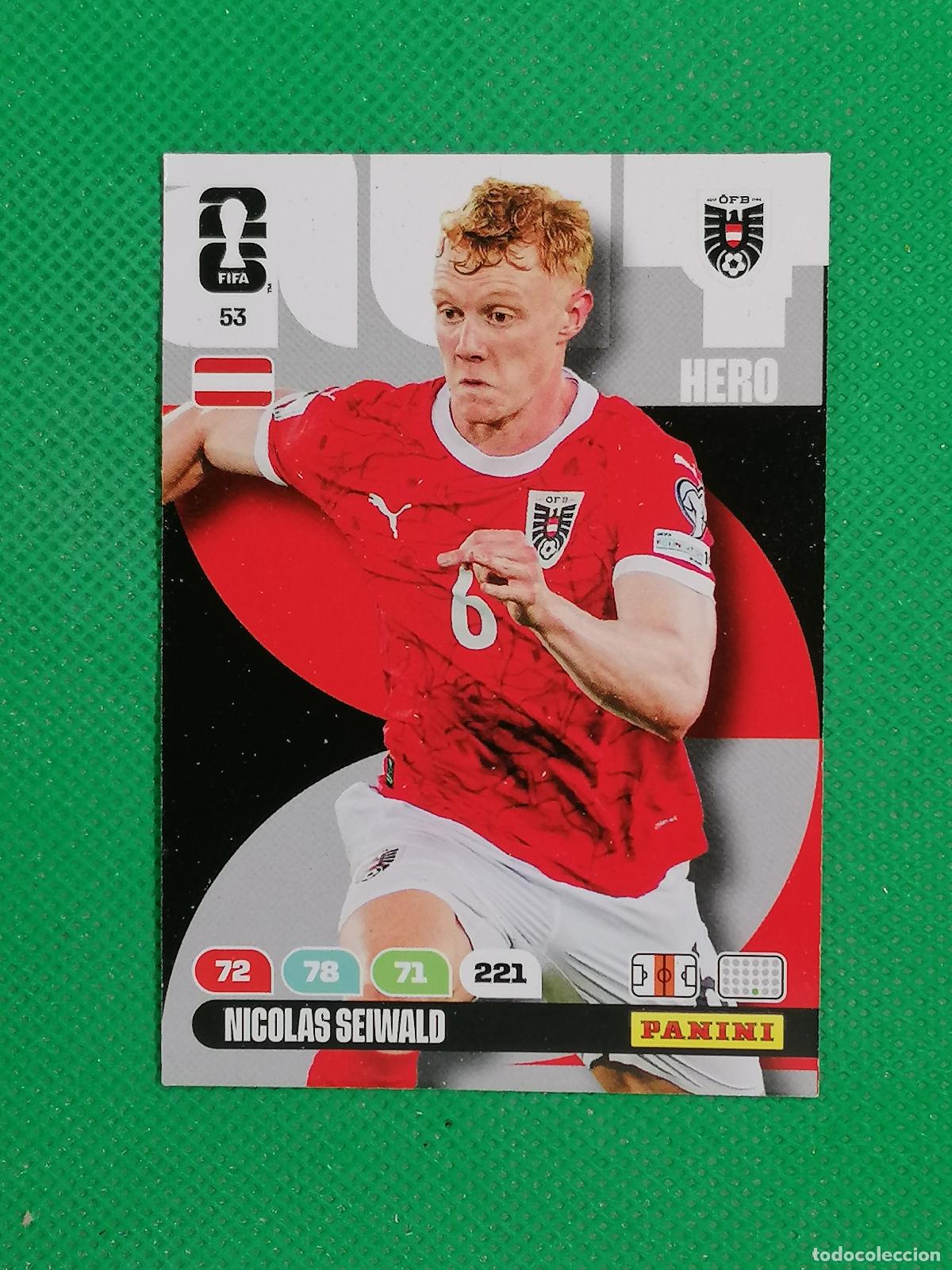 Cromos de F&uacute;tbol: 53 NICOLAS SEIWALD AUSTRIA HERO ⚽ PANINI ADRENALYN FIFA WORLD CUP 26 2026 ⚽