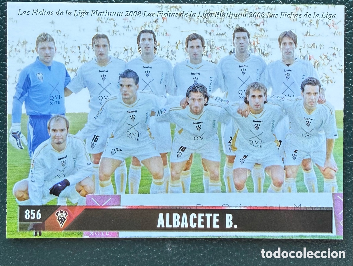Fu&szlig;ball-Sticker: 856 ALINEACION ALBACETE FICHAS ALBUM MUNDICROMO 2007 2008 07 08