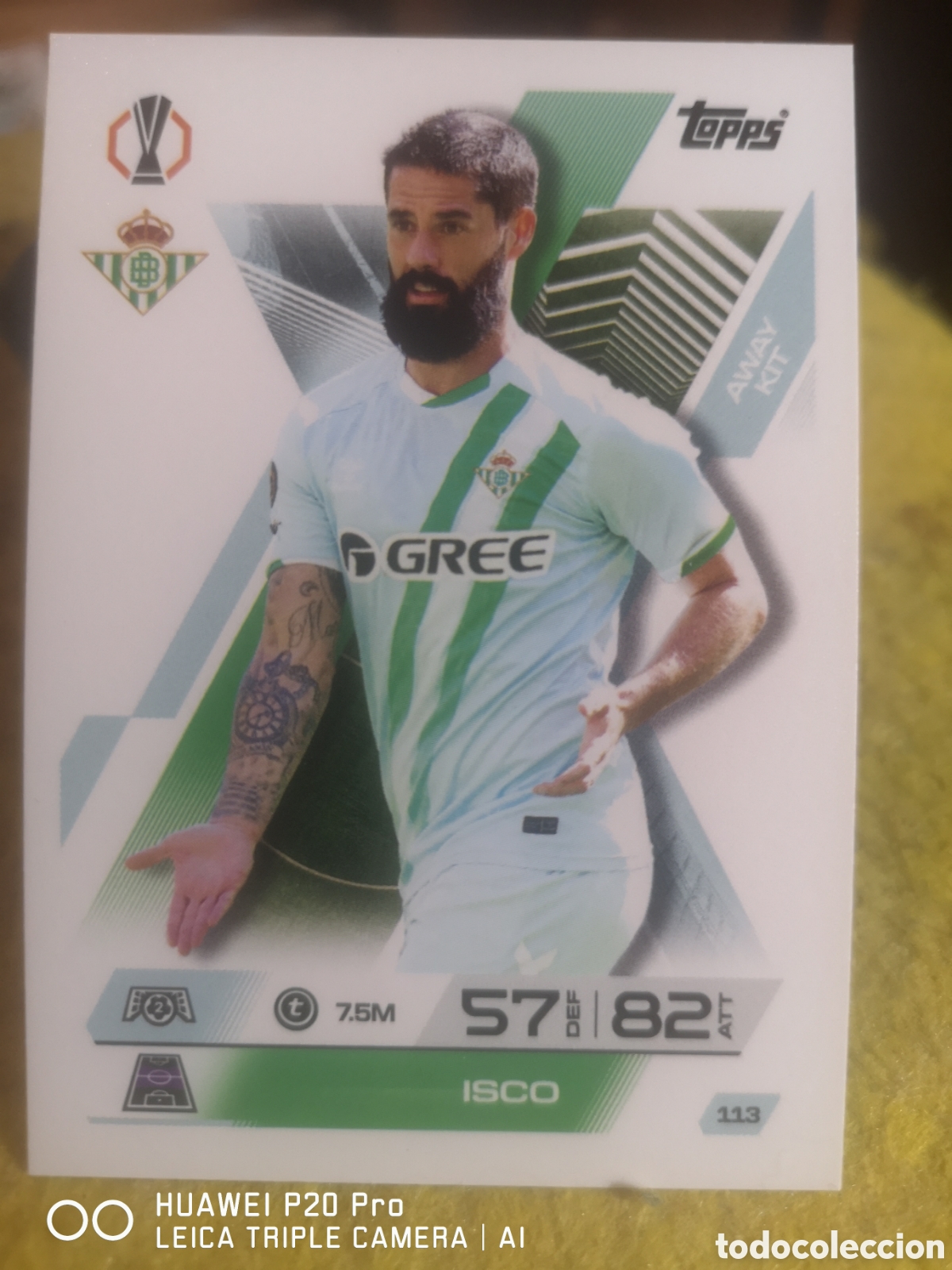 Cromos de F&uacute;tbol: MATCH ATTAX EXTRA 2025 2026 AWAY KIT ISCO REAL BETIS 113