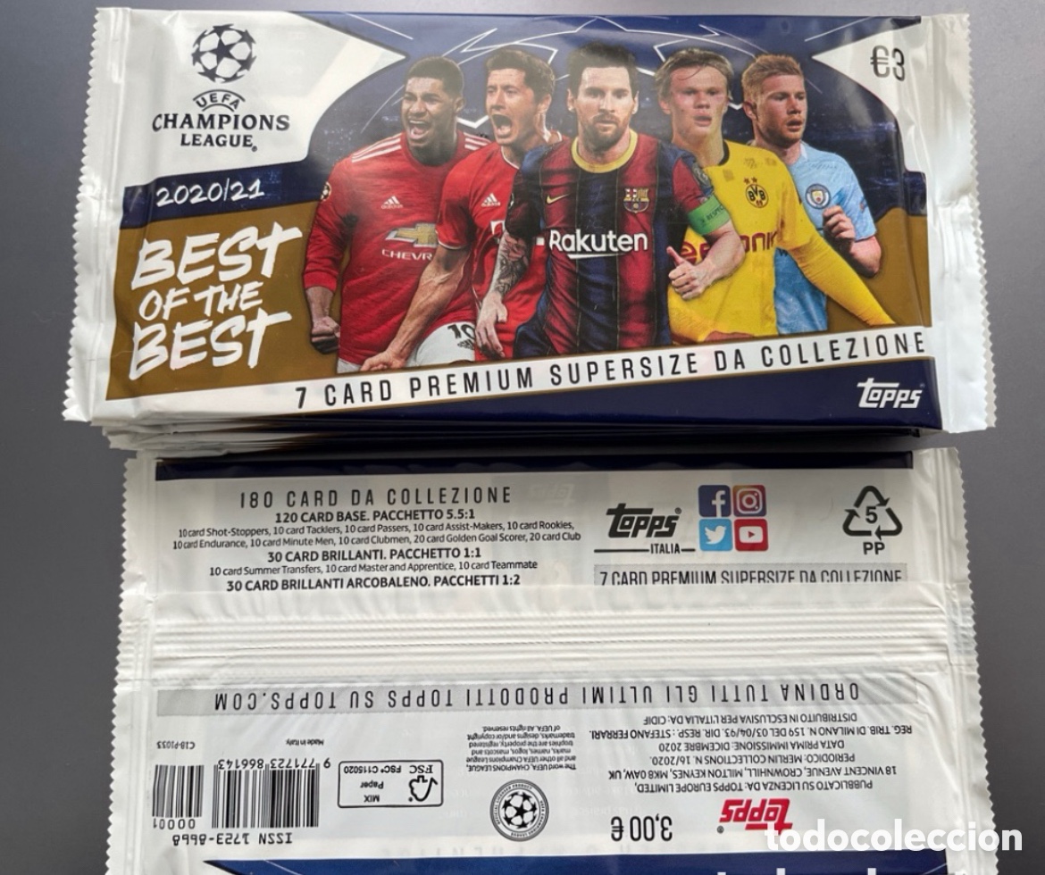 Figurine di Calcio: Lote 10 sobres Topps Best of the Best UCL 2020-21 2020 2021
