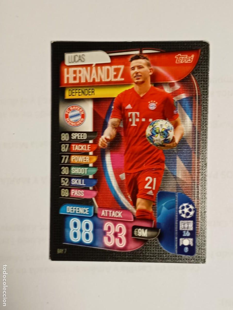 Cromos de F&uacute;tbol: CROMO TARJETA UEFA CHAMPIONS LEAGUE TOPPS. BAYERN DE MUNICH. LUCAS HERN&Aacute;NDEZ. TDKP26B
