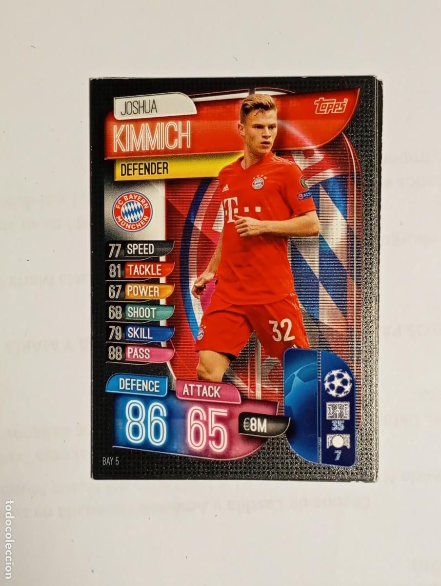 Cromos de F&uacute;tbol: CROMO TARJETA UEFA CHAMPIONS LEAGUE TOPPS. BAYERN DE MUNICH. KIMMICH. TDKP26B