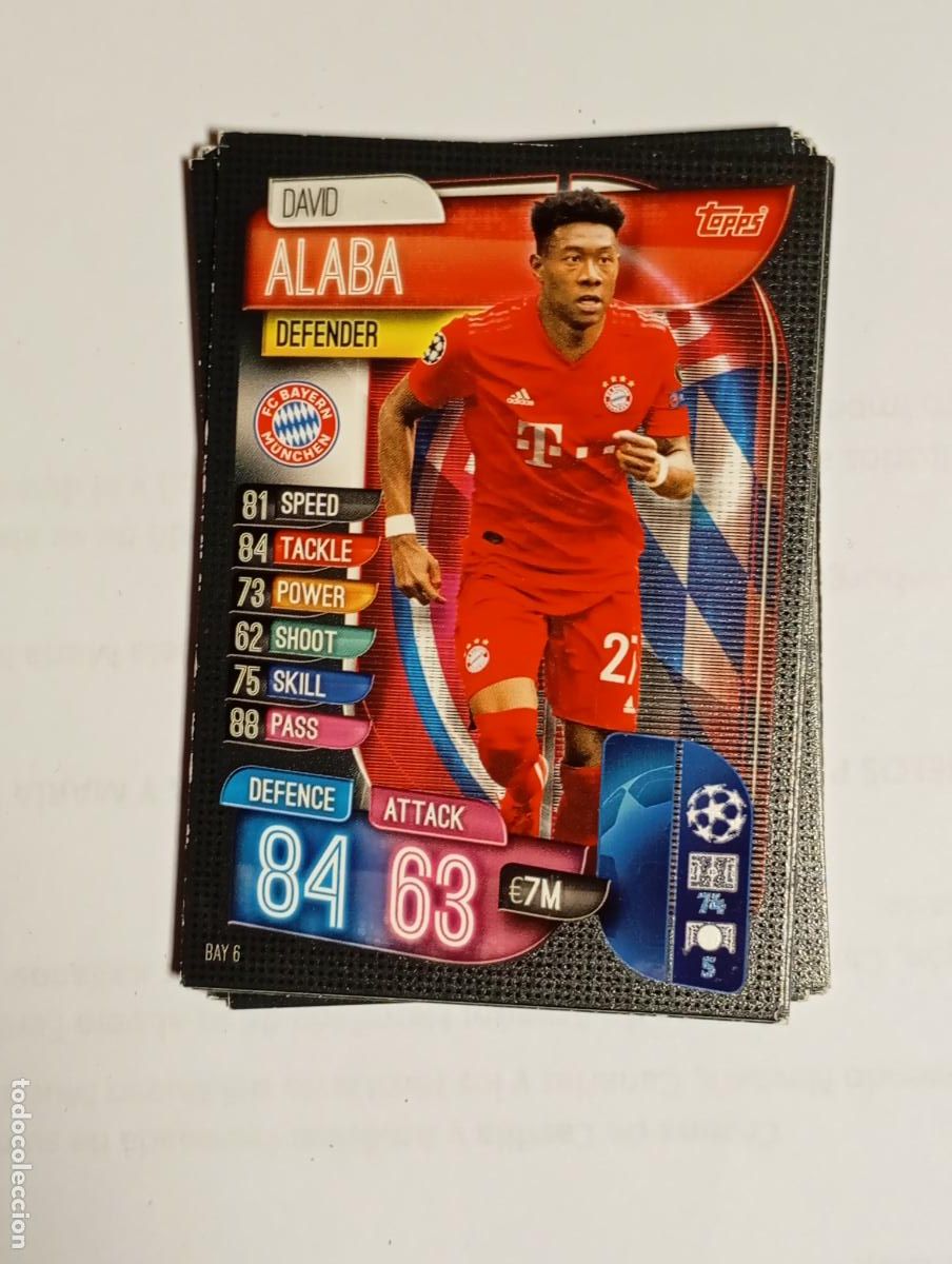 Cromos de F&uacute;tbol: CROMO TARJETA UEFA CHAMPIONS LEAGUE TOPPS. BAYERN DE MUNICH. ALABA. TDKP26B