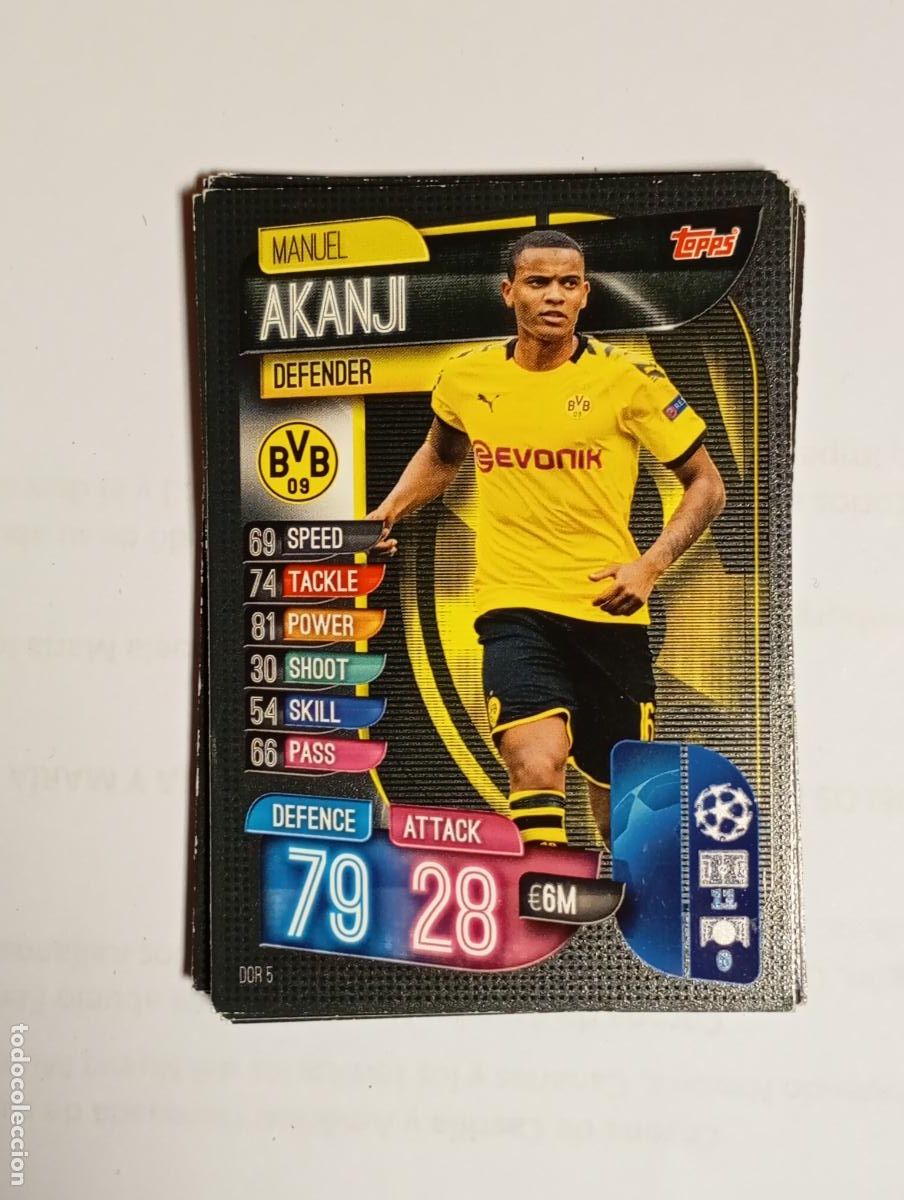 Cromos de F&uacute;tbol: CROMO TARJETA UEFA CHAMPIONS LEAGUE TOPPS. BORUSSIA DORTMUND. AKANJI. TDKP26B