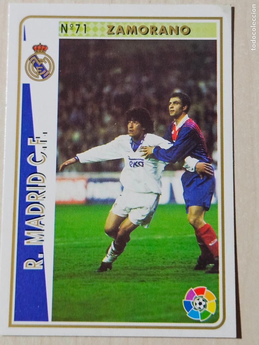 Football Stickers: N&ordm; 71 ZAMORANO - LAS FICHA DE LA LIGA MUNDICROMO 94 95 - REAL MADRID