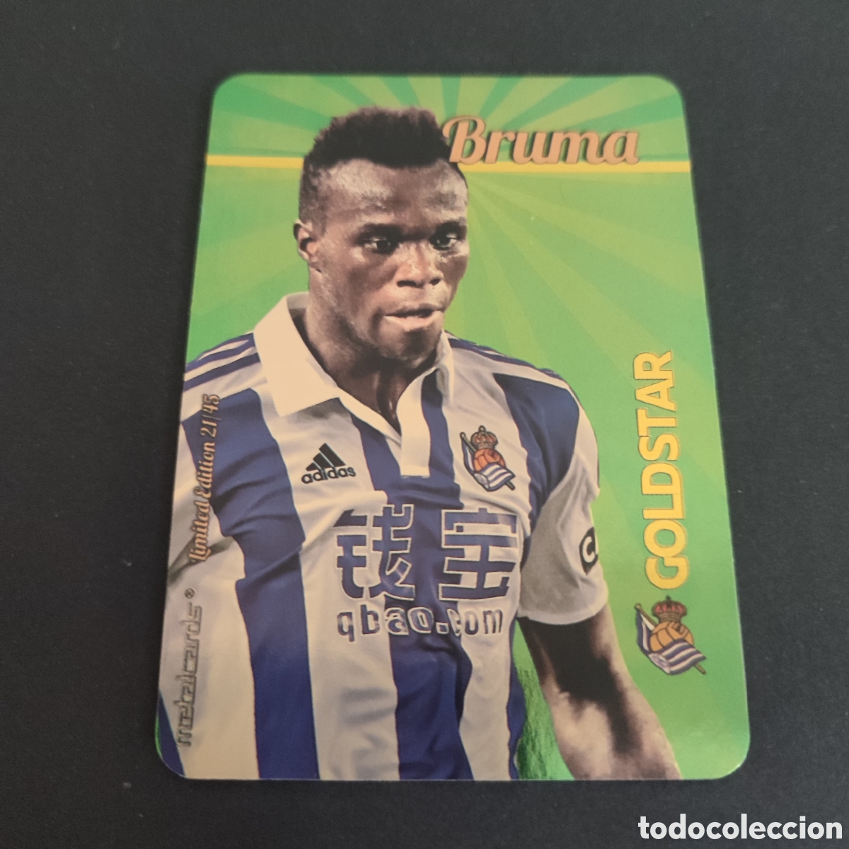 Cromos de F&uacute;tbol: BRUMA (REAL SOCIEDAD) GOLDSTAR BRILLO LISO DORADO , LIMITED EDITION 21/45 MUNDICROMO 2015 2016