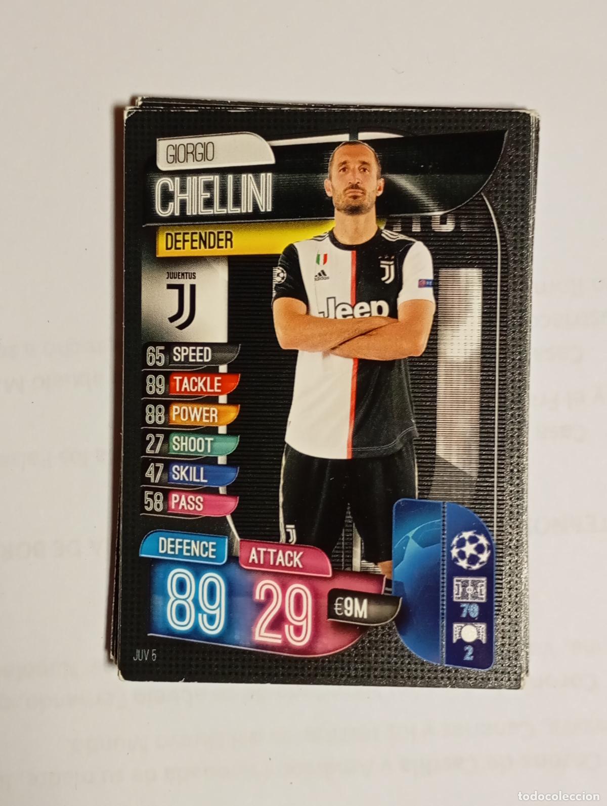 Cromos de F&uacute;tbol: CROMO TARJETA UEFA CHAMPIONS LEAGUE TOPPS. JUVENTUS. CHIELLINI. TDKP26B