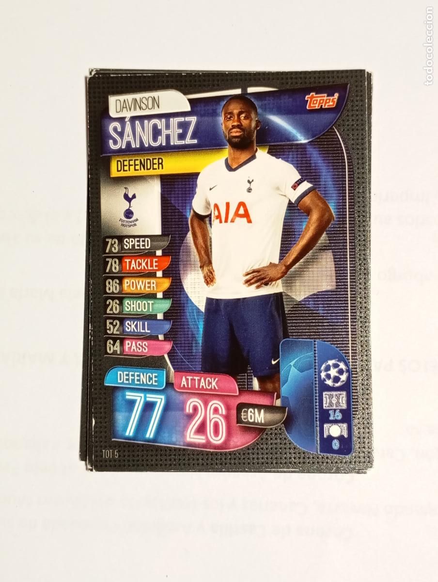 Fu&szlig;ball-Sticker: CROMO TARJETA UEFA CHAMPIONS LEAGUE TOPPS. TOTTENHAM. S&Aacute;NCHEZ. TDKP26B
