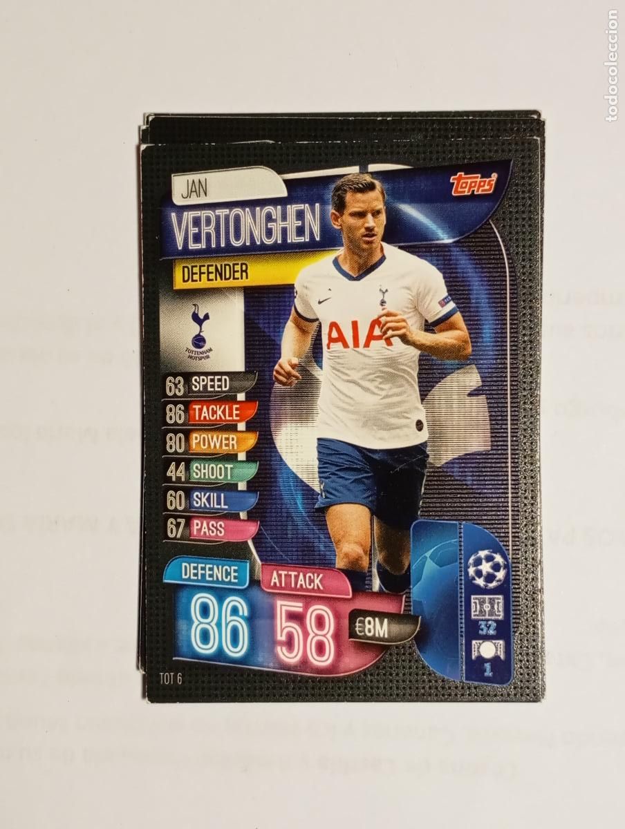 Fu&szlig;ball-Sticker: CROMO TARJETA UEFA CHAMPIONS LEAGUE TOPPS. TOTTENHAM. VERTONGHEN. TDKP26B