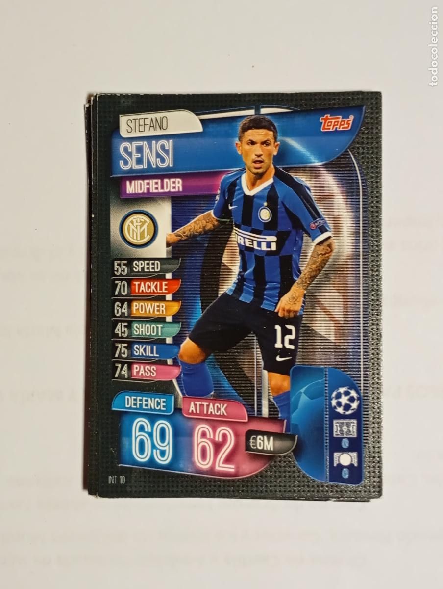 Cromos de F&uacute;tbol: CROMO TARJETA UEFA CHAMPIONS LEAGUE TOPPS. INTER DE MIL&Aacute;N. SENSI. TDKP26B