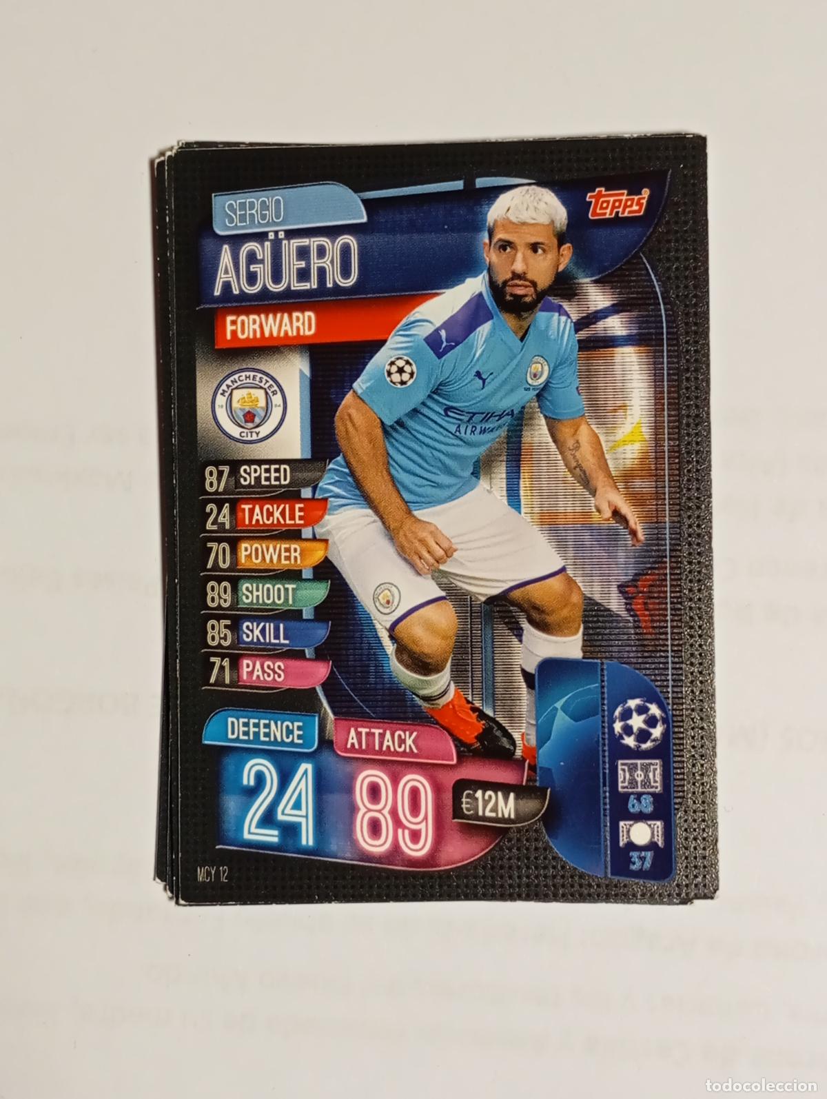 Cromos de F&uacute;tbol: CROMO TARJETA UEFA CHAMPIONS LEAGUE TOPPS. MANCHESTER CITY. AG&Uuml;ERO. TDKP26B