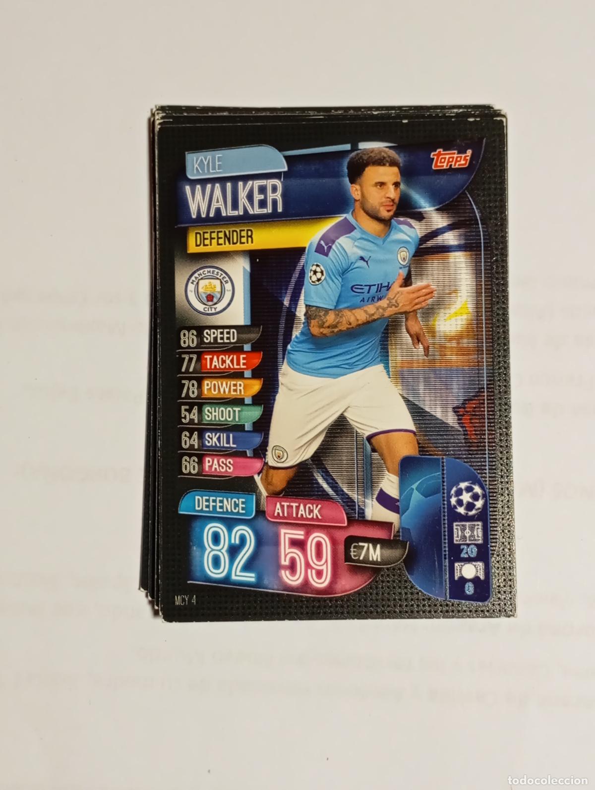 Cromos de F&uacute;tbol: CROMO TARJETA UEFA CHAMPIONS LEAGUE TOPPS. MANCHESTER CITY. WALKER. TDKP26B