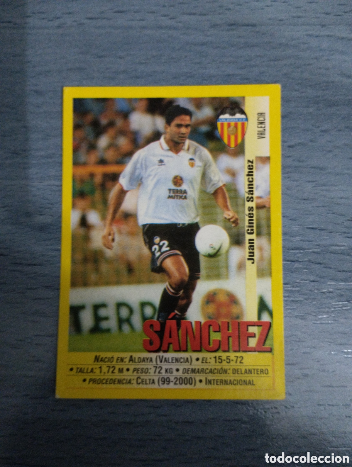 Fu&szlig;ball-Sticker: Cromo Panini liga 99 00 doble imagen 73 S&aacute;nchez valencia sin pegar